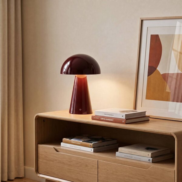 Lampada da tavolo Nevijo Lindby, dimmerabile, Rosso, Soggiorno / Sala da pranzo, Metallo, Moderno, Lampada da tavolo
