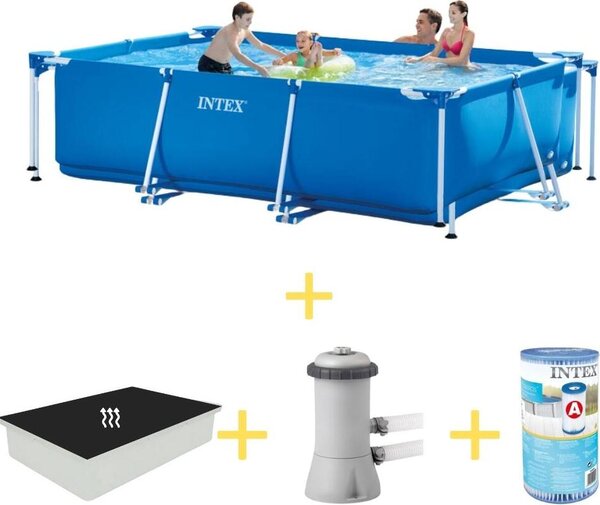 Piscina Intex Frame - 300 x 200 x 75 cm - Inclusa vela solare, pompa di filtraggio e filtro