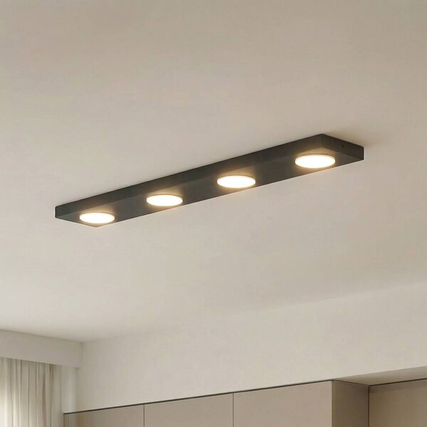 Plafoniera soffitto Hero SIGMA, dimmerabile, Nero, Corridoio, Metallo, Moderno, Plafoniera