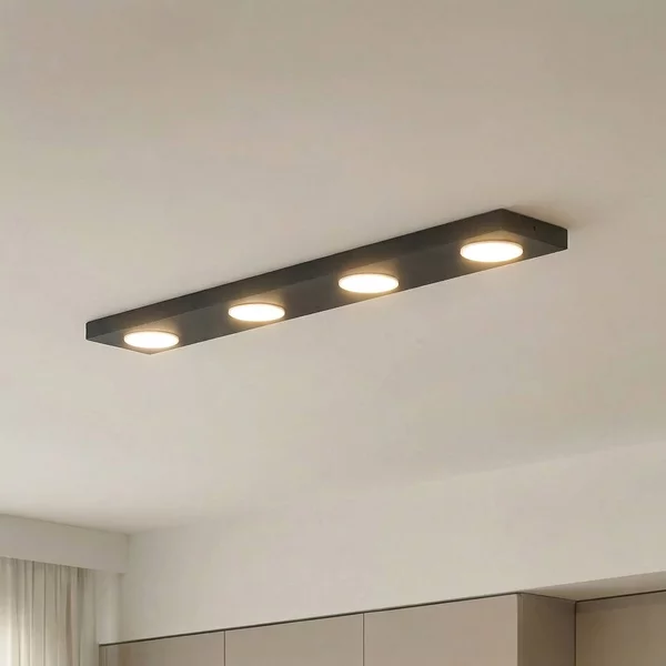 Plafoniera soffitto Hero SIGMA, dimmerabile, Nero, Corridoio, Metallo, Moderno, Plafoniera