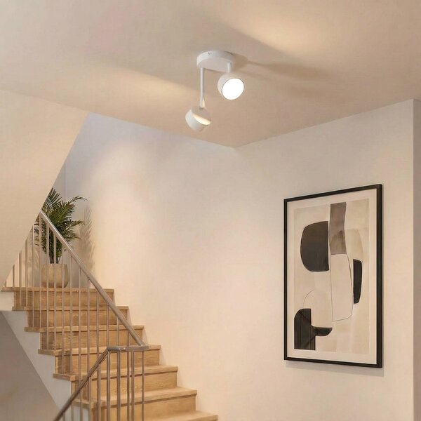 Faretto da soffitto Nemo, a 2 luci, bianco, orientabile, GX53 Nemo SIGMA, dimmerabile, Bianco / Opale, Soggiorno / Sala da pranzo, Metallo, Moderno, Faretto