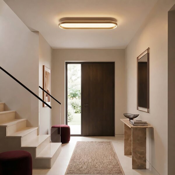 Plafoniera soffitto Rylan Lucande, dimmerabile, Ottone / Oro, Soggiorno / Sala da pranzo, Metallo, Moderno, Plafoniera
