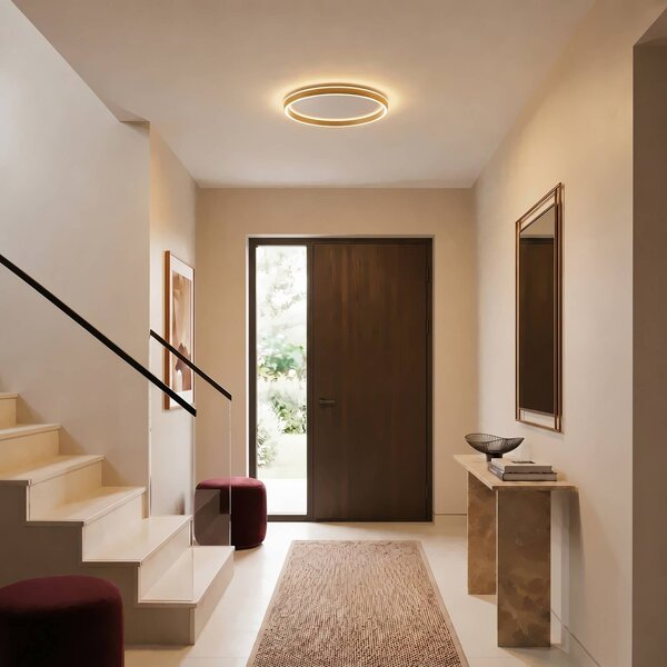 Plafoniera soffitto Rylan Lucande, dimmerabile, Ottone / Oro, Soggiorno / Sala da pranzo, Metallo, Moderno, Plafoniera
