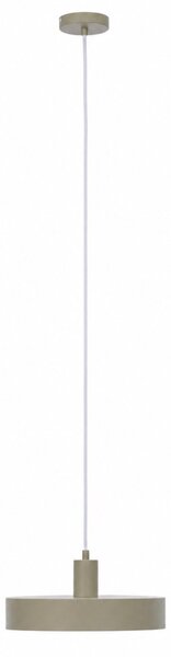 Lampada a sospensione Relaxdays, metallo, dimensioni: 115 x 32 cm, attacco E27, paralume piatto, lampada a sospensione moderna, lampada a pendolo, colore kaki