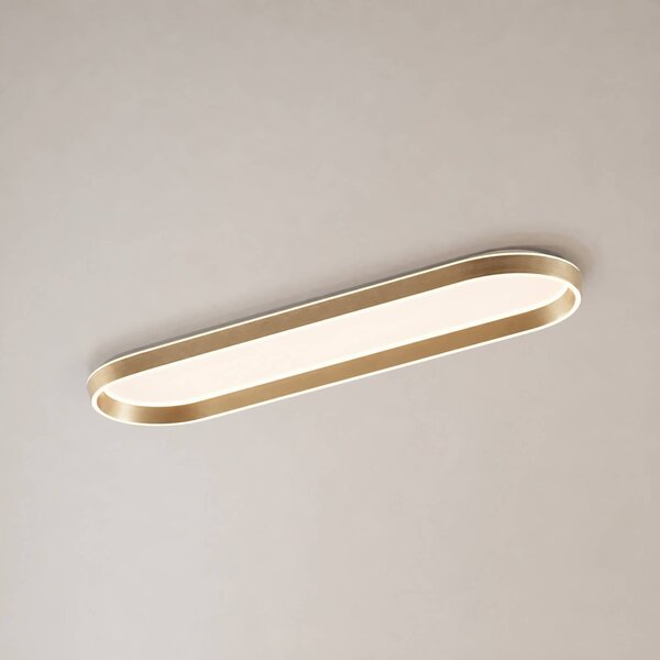 Plafoniera soffitto Rylan Lucande, dimmerabile, Ottone / Oro, Soggiorno / Sala da pranzo, Metallo, Moderno, Plafoniera