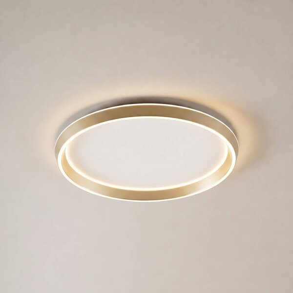 Plafoniera soffitto Rylan Lucande, dimmerabile, Ottone / Oro, Soggiorno / Sala da pranzo, Metallo, Moderno, Plafoniera