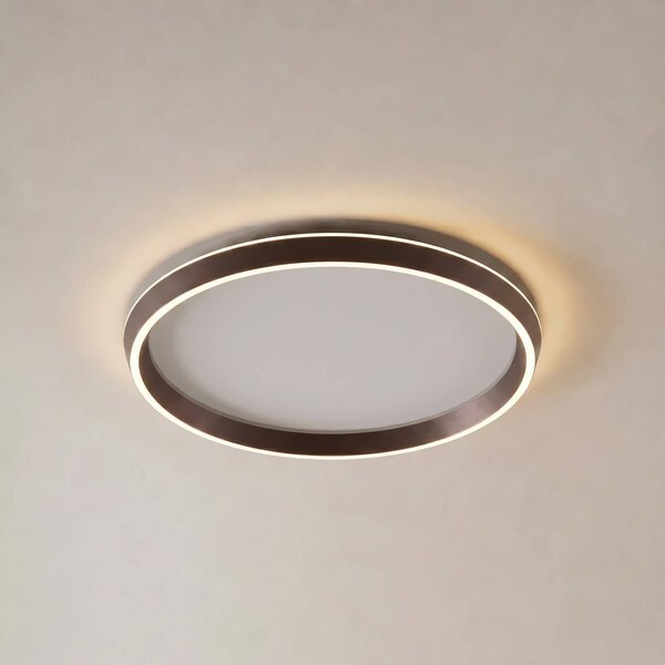 Plafoniera soffitto Rylan Lucande, dimmerabile, Marrone / Ruggine, Soggiorno / Sala da pranzo, Metallo, Moderno, Plafoniera