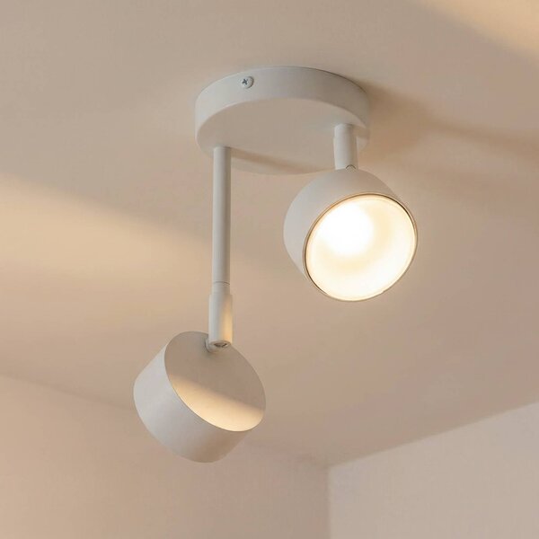 Faretto da soffitto Nemo, a 2 luci, bianco, orientabile, GX53 Nemo SIGMA, dimmerabile, Bianco / Opale, Soggiorno / Sala da pranzo, Metallo, Moderno, Faretto