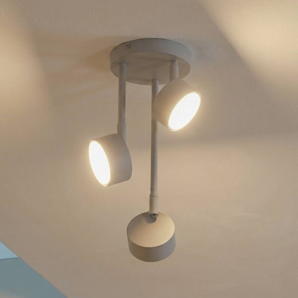 Faretto da soffitto Nemo, a 3 luci, grigio-beige, orientabile, GX53 Nemo SIGMA, dimmerabile, Crema / Ambra, Soggiorno / Sala da pranzo, Metallo, Moderno, Faretto