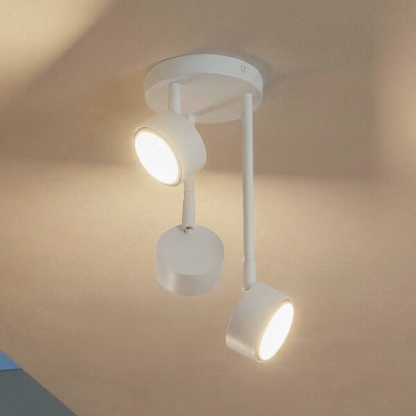 Faretto da soffitto Nemo, a 3 luci, bianco, orientabile, GX53 Nemo SIGMA, dimmerabile, Bianco / Opale, Soggiorno / Sala da pranzo, Metallo, Moderno, Faretto