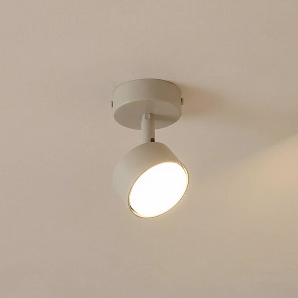 Faretto da soffitto Nemo, a 1 luce, grigio-beige, orientabile, GX53 Nemo SIGMA, dimmerabile, Crema / Ambra, Soggiorno / Sala da pranzo, Metallo, Moderno, Faretto