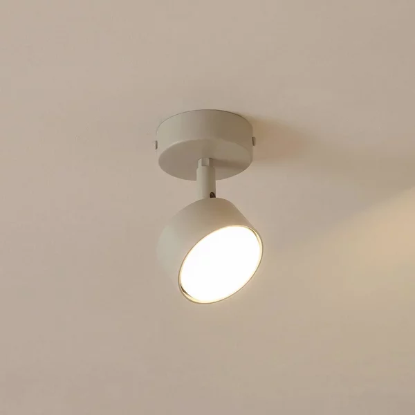 Faretto da soffitto Nemo, a 1 luce, grigio-beige, orientabile, GX53 Nemo SIGMA, dimmerabile, Crema / Ambra, Soggiorno / Sala da pranzo, Metallo, Moderno, Faretto