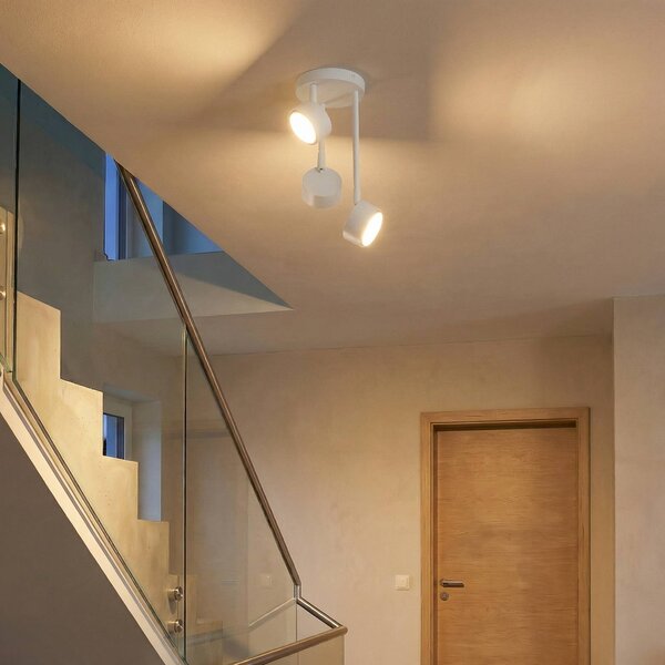 Faretto da soffitto Nemo, a 3 luci, bianco, orientabile, GX53 Nemo SIGMA, dimmerabile, Bianco / Opale, Soggiorno / Sala da pranzo, Metallo, Moderno, Faretto