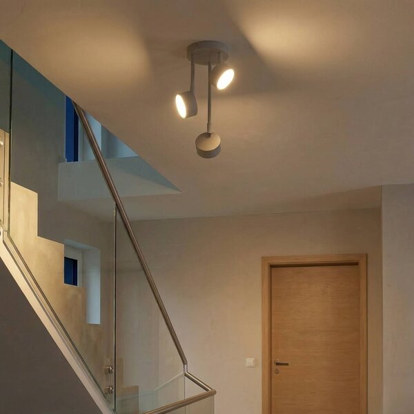Faretto da soffitto Nemo, a 3 luci, grigio-beige, orientabile, GX53 Nemo SIGMA, dimmerabile, Crema / Ambra, Soggiorno / Sala da pranzo, Metallo, Moderno, Faretto