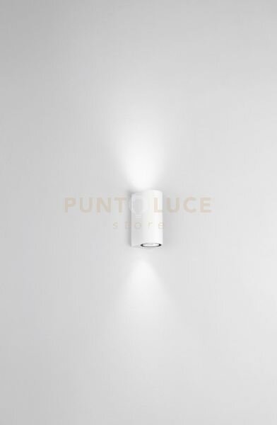 Applique zeno round bianco 2 luci attacco gu10 ip65 biemissione