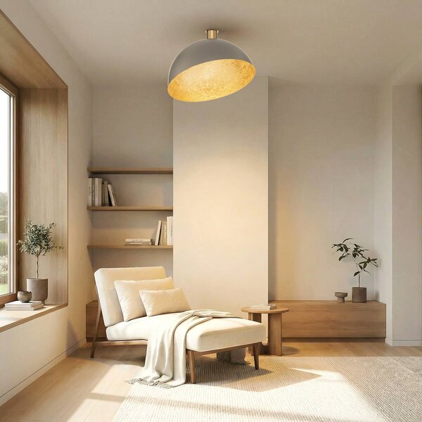 Plafoniera soffitto Sfera SIGMA, dimmerabile, Alluminio / Grigio / Zincato, Soggiorno / Sala da pranzo, Metallo, Plafoniera