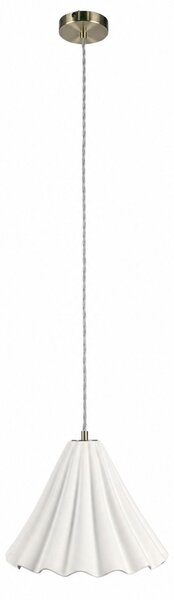 Lampada a sospensione Relaxdays, in Vetroceramica, dimensioni: 125 x 30 cm, attacco E27, stile vintage, ideale per soggiorno, camera da letto e sala da pranzo, colore bianco/ottone