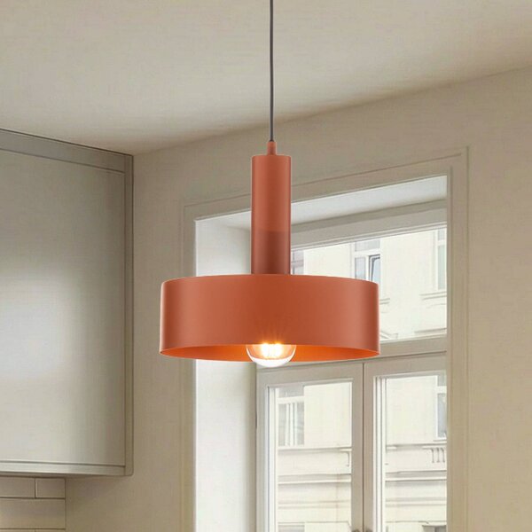 Lampada a sospensione Vitrum round SIGMA, dimmerabile, Rosso, Soggiorno / Sala da pranzo, Metallo, Moderno, Lampada a sospensione
