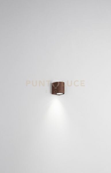 Applique zeno round corten 1 luce attacco gu10 ip65 h.8cm