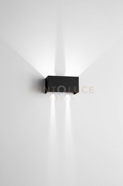 Double cube applique da esterno 20w 1540lm 4000k ip65 nero 20x10cm