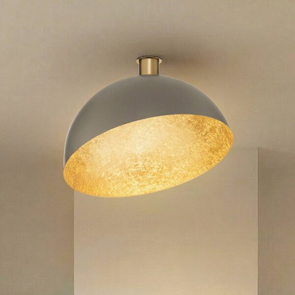 Plafoniera soffitto Sfera SIGMA, dimmerabile, Alluminio / Grigio / Zincato, Soggiorno / Sala da pranzo, Metallo, Plafoniera