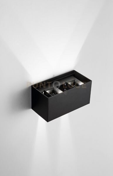 Double cube applique da esterno 20w 1490lm 3000k nero 20x10cm