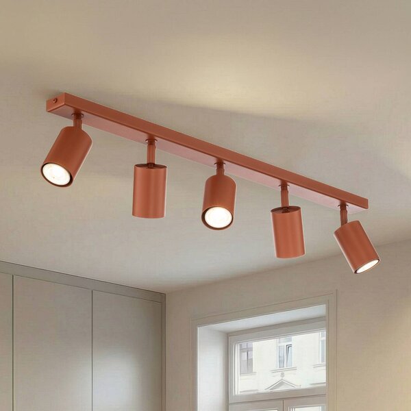 Faretto da soffitto Zoom, a 5 luci, rosso, acciaio, GU10 Zoom SIGMA, dimmerabile, Rosso, Soggiorno / Sala da pranzo, Metallo, Moderno, Faretto