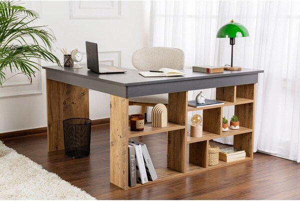 Scrivania angolare con effetto pino 120x130 cm Vesper – Kalune Design