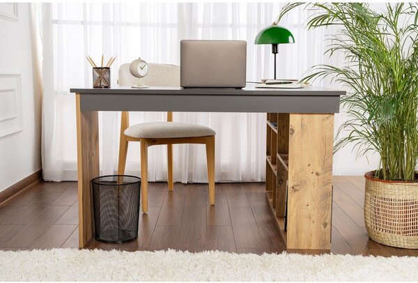 Scrivania angolare con effetto pino 120x130 cm Vesper – Kalune Design
