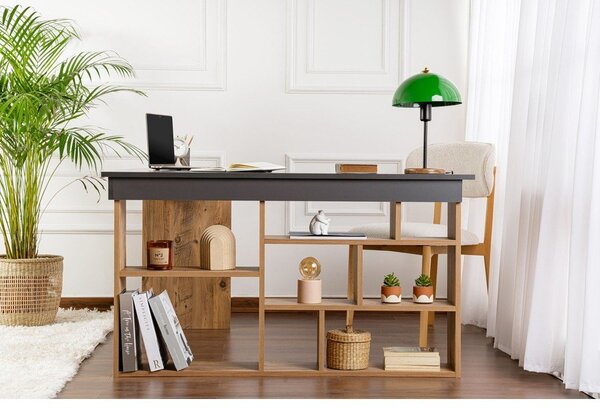 Scrivania angolare con effetto pino 120x130 cm Vesper – Kalune Design