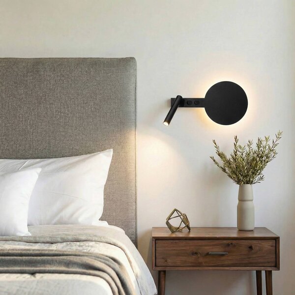 Applique da parete Hotel Mood B SIGMA, Nero, Camera da letto, Metallo, Moderno, Applique