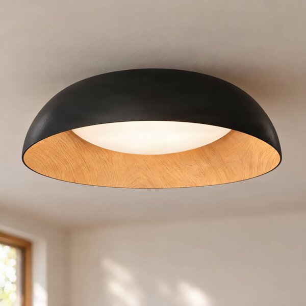 Plafoniera soffitto Gracyn Lindby, dimmerabile, Nero, Soggiorno / Sala da pranzo, Plastica, Moderno, Plafoniera