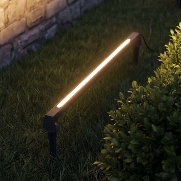 Lampada LED da esterno Lindby Zavio, lunghezza 50 cm, antracite, IP65 Zavio, Nero, Alluminio, Moderno
