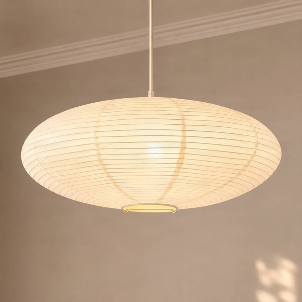 Lampada a sospensione Gerald Lindby, dimmerabile, Crema / Ambra, Soggiorno / Sala da pranzo, Carta / Lunolit / Lunopal, Scandinavo, Lampada a sospensione