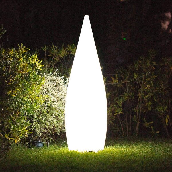 Lumisky Lampada da terrazza Classy bianca, E27, altezza 120 cm, plastica, Bianco / Opale, Plastica