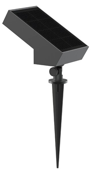 Lumisky Faretto a LED con picchetto Soltek, antracite, lunghezza 13 cm dimmerabile, Nero, Alluminio, Moderno, Lampada da esterni