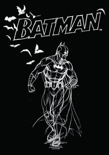 Stampa d'arte Batman - Sketch, (26.7 x 40 cm)