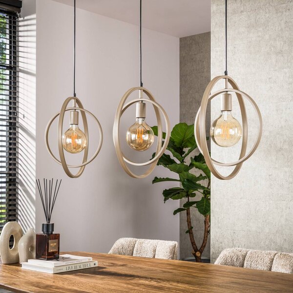 ZIJLSTRA Lampada a sospensione Turn Around, dimmerabile, Crema / Ambra, Soggiorno / Sala da pranzo, Metallo, Moderno, Lampada a sospensione