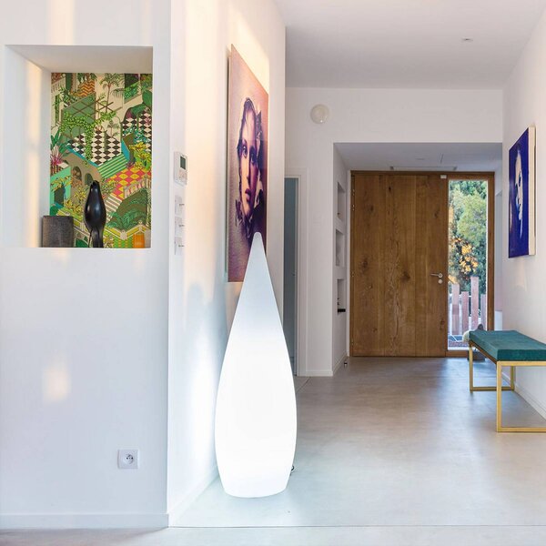 Lumisky Lampada da terrazza Classy bianca, E27, altezza 120 cm, plastica, Bianco / Opale, Plastica