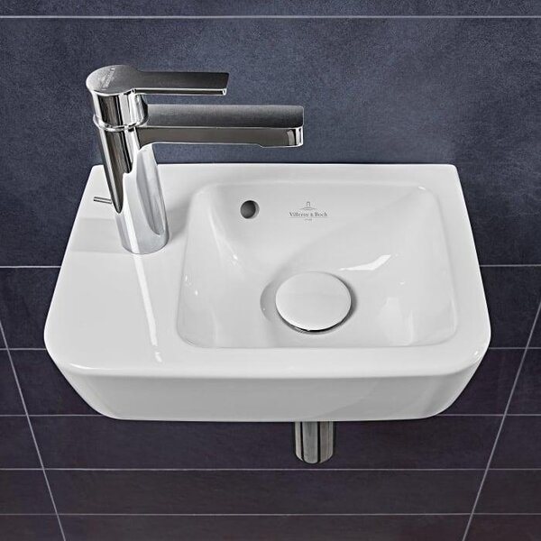 Villeroy & Boch O.novo - Lavabo Compact 360x250 mm, con sfioratore, 1 foro per rubinetto a sinistra, bianco alpino 43423601