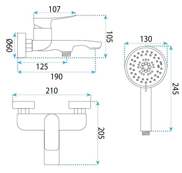 Miscelatore per vasca PREMIUM REA Vision Titan