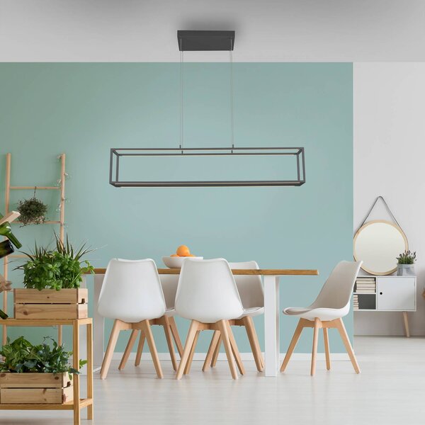 Paul Neuhaus Lampada LED a sospensione Conni, nera, 130 cm, CCT dimmerabile, Nero, Soggiorno / Sala da pranzo, Alluminio, Moderno