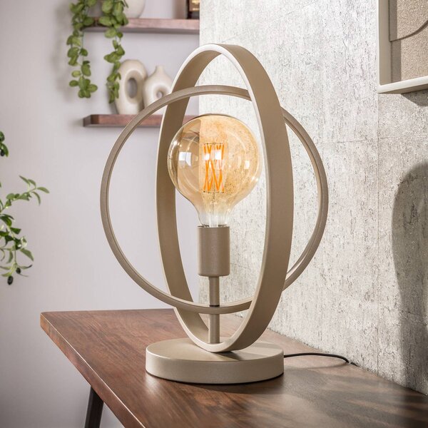 ZIJLSTRA Lampada da tavolo Turn Around, Crema / Ambra, Soggiorno / Sala da pranzo, Metallo, Moderno, Lampada da tavolo