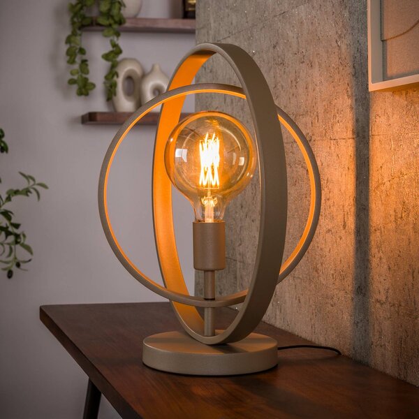 ZIJLSTRA Lampada da tavolo Turn Around, Crema / Ambra, Soggiorno / Sala da pranzo, Metallo, Moderno, Lampada da tavolo