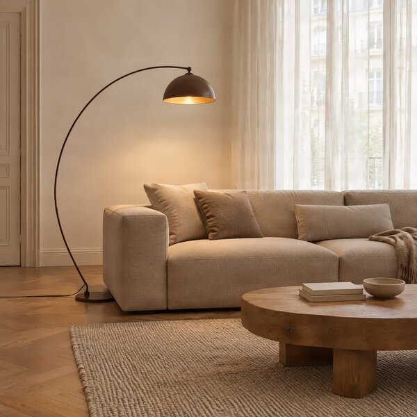 Lampada ad arco Jonera Lindby, Marrone / Ruggine, Soggiorno / Sala da pranzo, Metallo, Giovanile, Lampada da terra