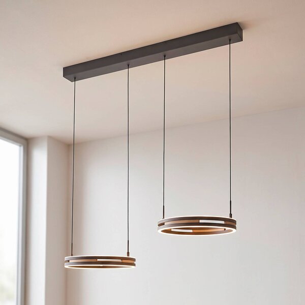 Paul Neuhaus Lampada a sospensione Sveja, dimmerabile, Legno chiaro, Soggiorno / Sala da pranzo, Legno, Moderno, Lampada a sospensione