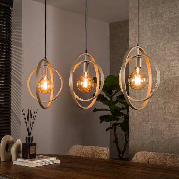 ZIJLSTRA Lampada a sospensione Turn Around, dimmerabile, Crema / Ambra, Soggiorno / Sala da pranzo, Metallo, Moderno, Lampada a sospensione