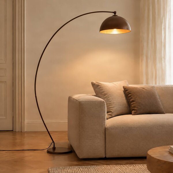 Lampada ad arco Jonera Lindby, Marrone / Ruggine, Soggiorno / Sala da pranzo, Metallo, Giovanile, Lampada da terra