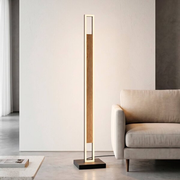 Paul Neuhaus Lampada da terra Sveja, dimmerabile, Legno chiaro, Soggiorno / Sala da pranzo, Legno, Moderno, Lampada da terra