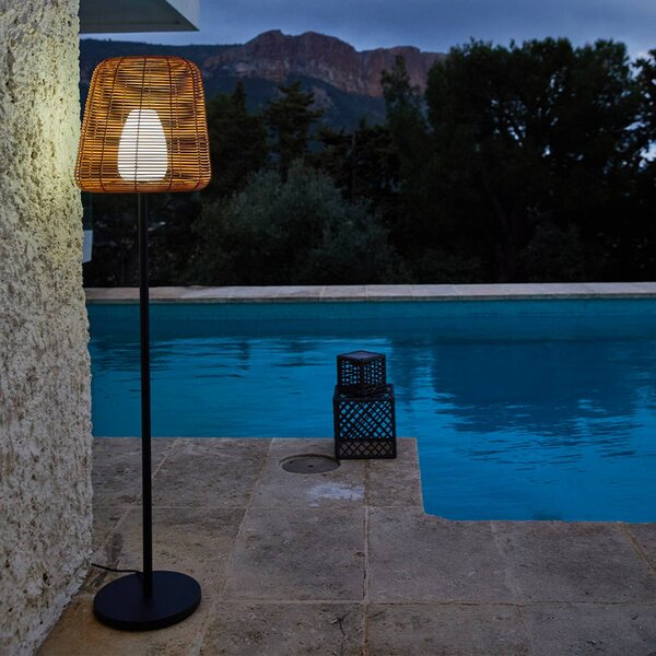 Lumisky Lampada da terra Boheme marrone/nera, 150 cm, acciaio/plastica, Nero, Metallo
